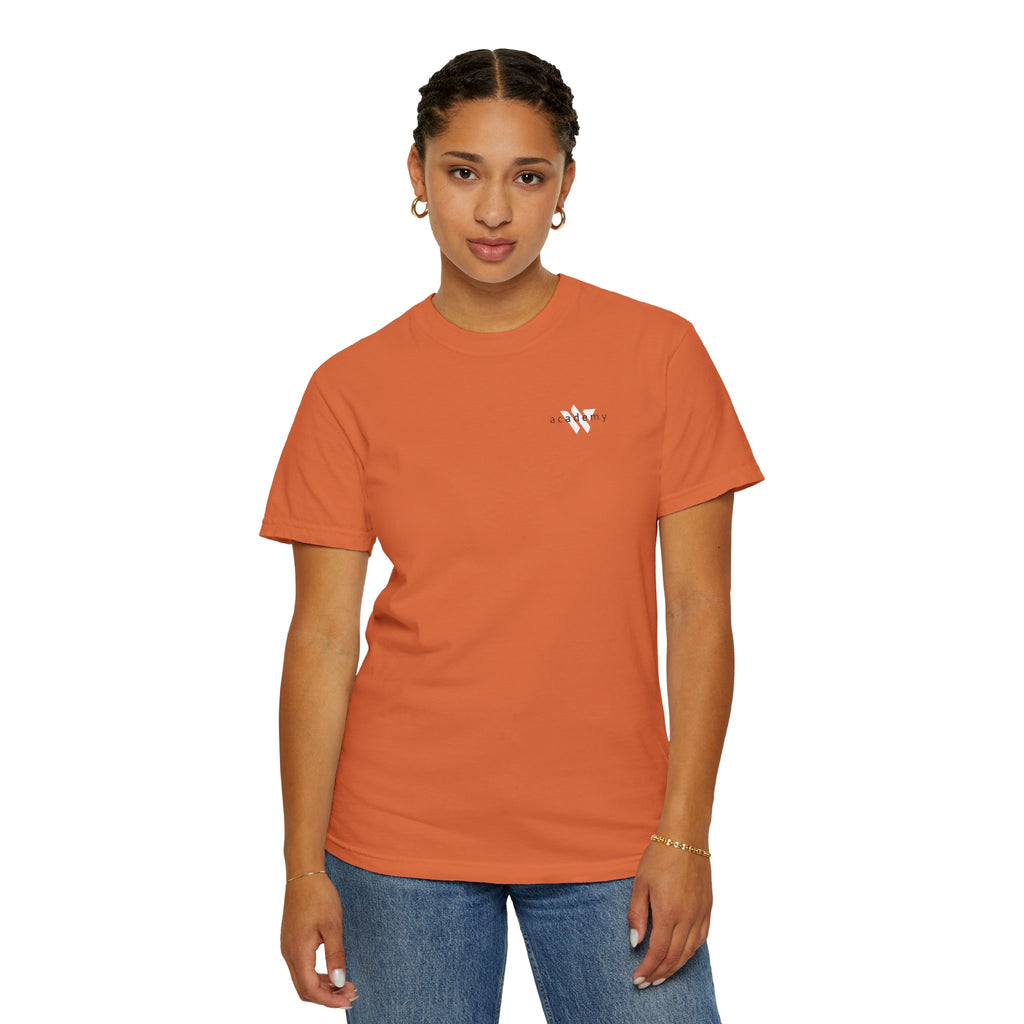 11 - Woodland Academy Burnt Orange T-Shirt — Minimal Logo Tee for Leaders & Coaches