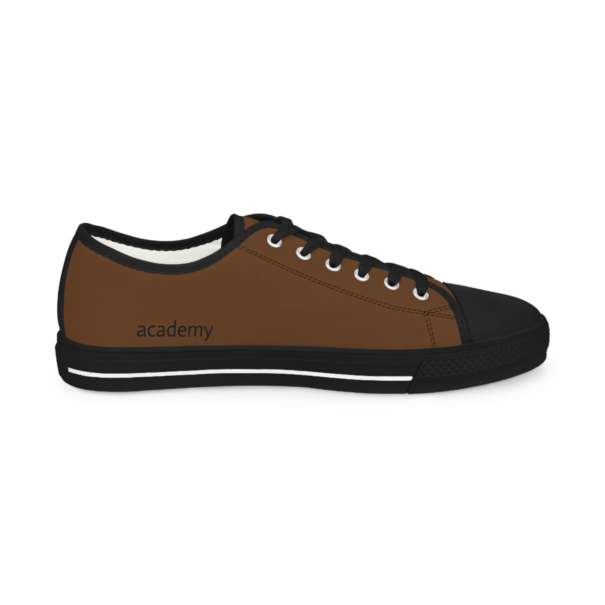 4 - Woodland Academy Men's Low Top Sneakers — Casual Brown Canvas Low-Top Shoes