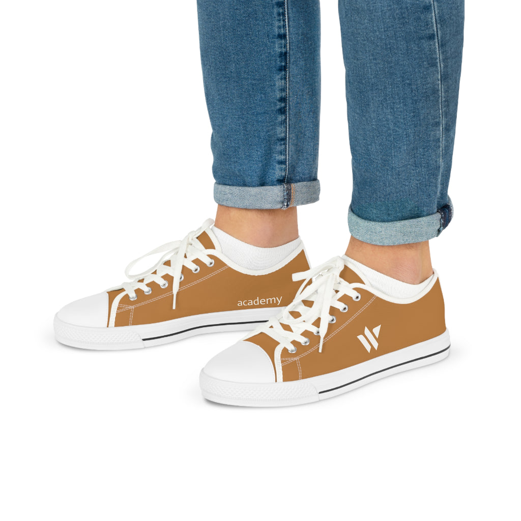 4 - Woodland Academy Men's Low Top Sneakers — Casual Brown Canvas Low-Top Shoes