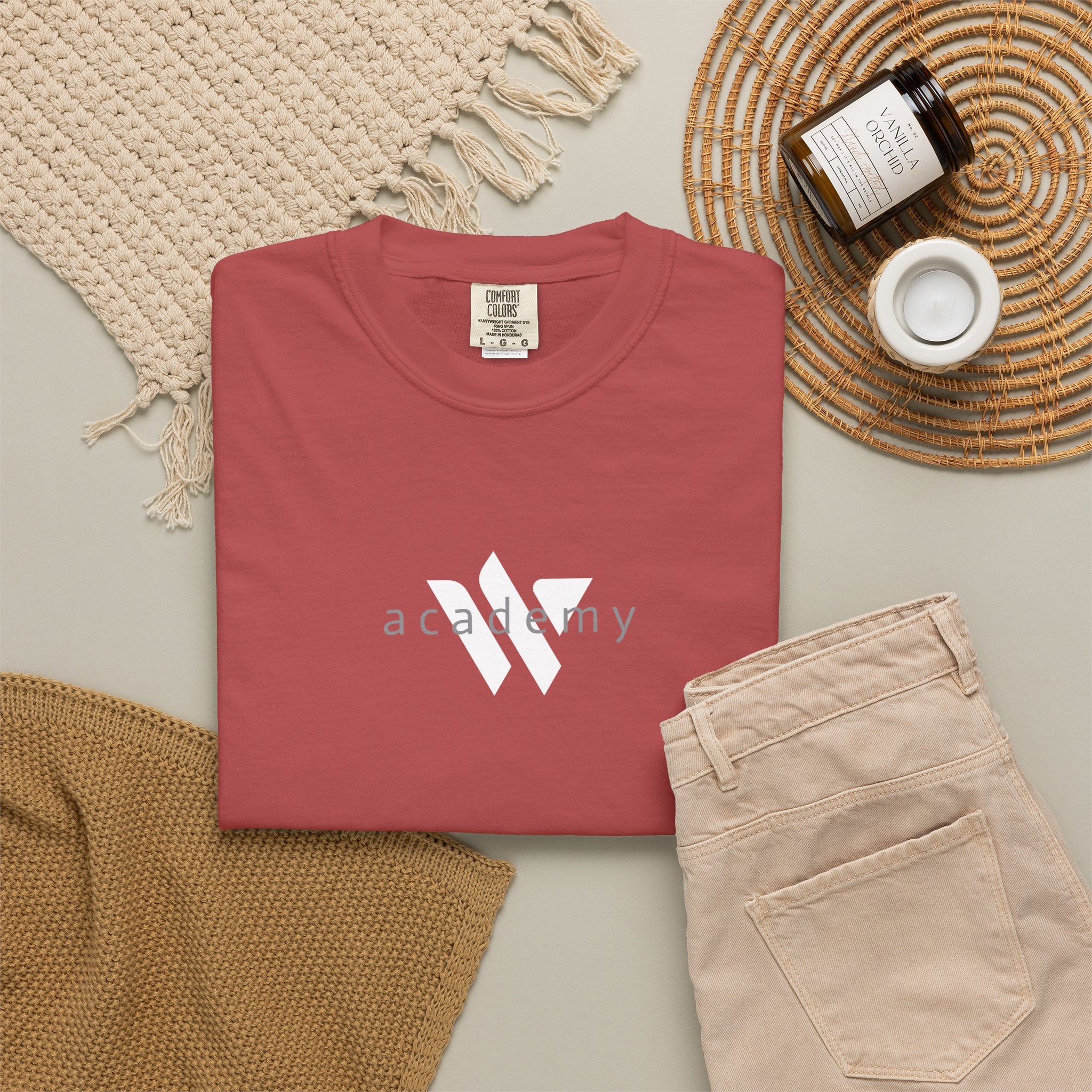 11 - Woodland Academy Painted Wildcat Multi Color T-Shirt — Minimal Logo Tee for Leaders & Coaches