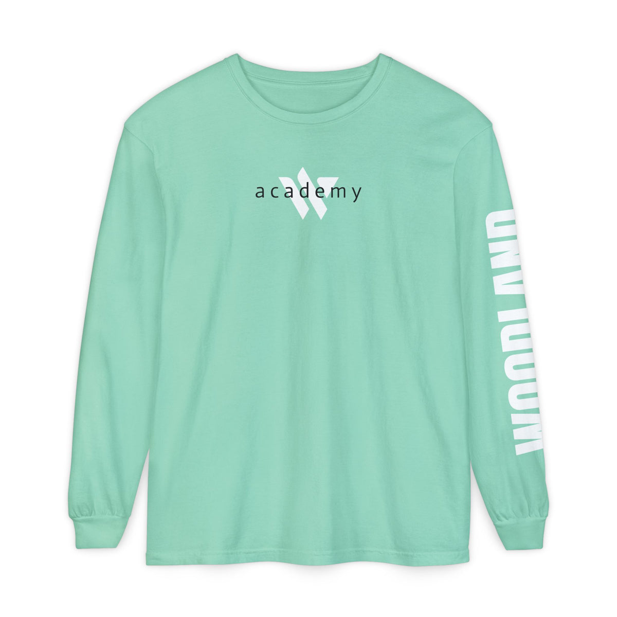 12 - Woodland Academy Long Sleeve Multi Color T-Shirt — "Influence Matters" Sleeve & Back Graphic