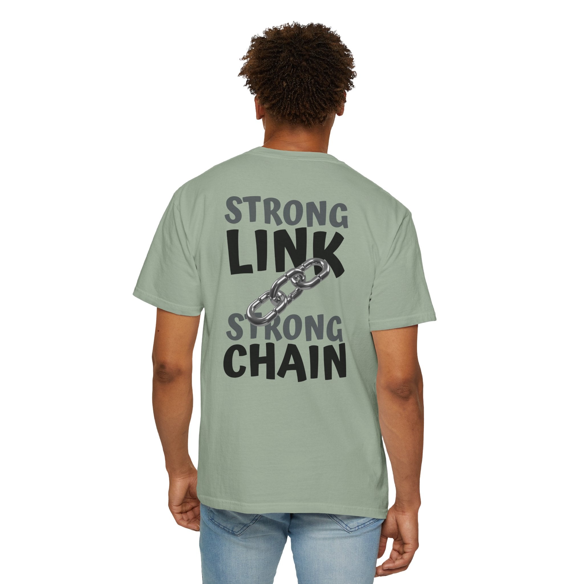 91 - Outcome Leadership- Strong Link Multi Color T-Shirt — Minimal Logo Tee for Leaders & Coaches