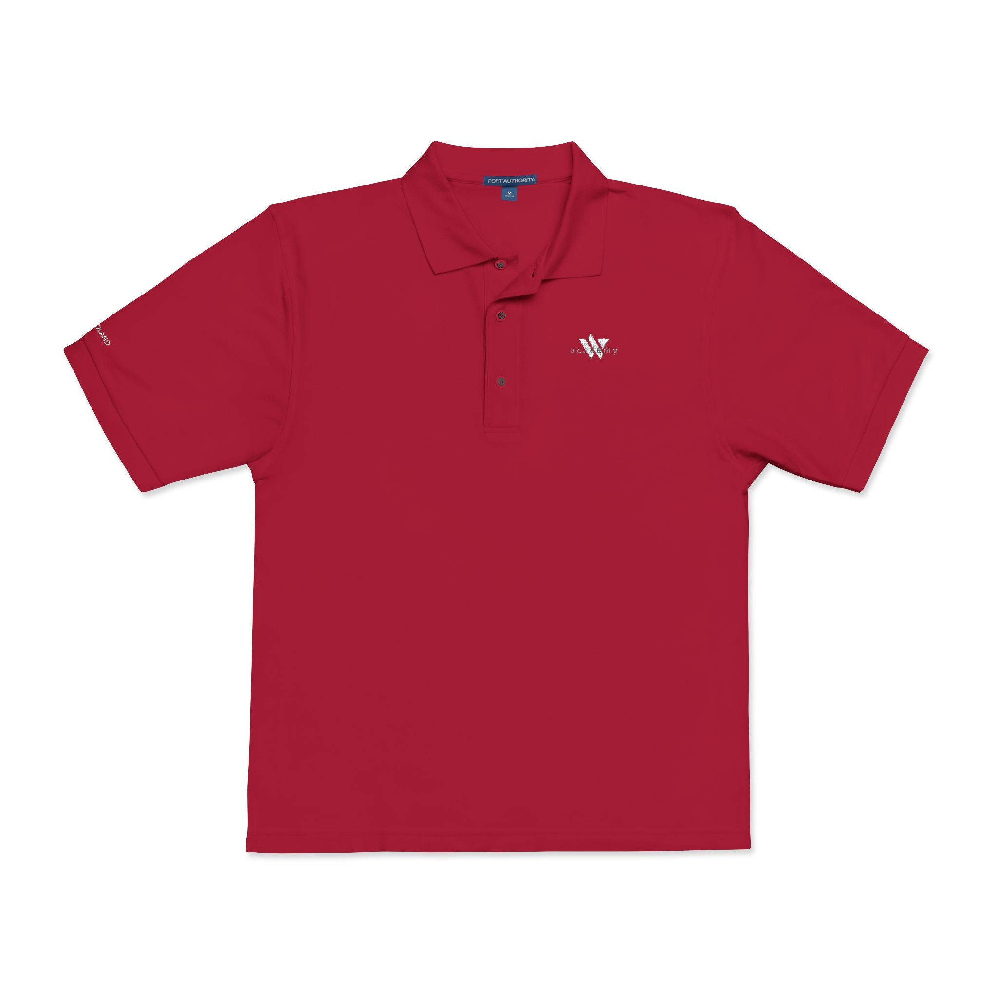 114 - Woodland Academy Embroidered Multi Color Classic Polo Shirt — Small Chest Crest Logo