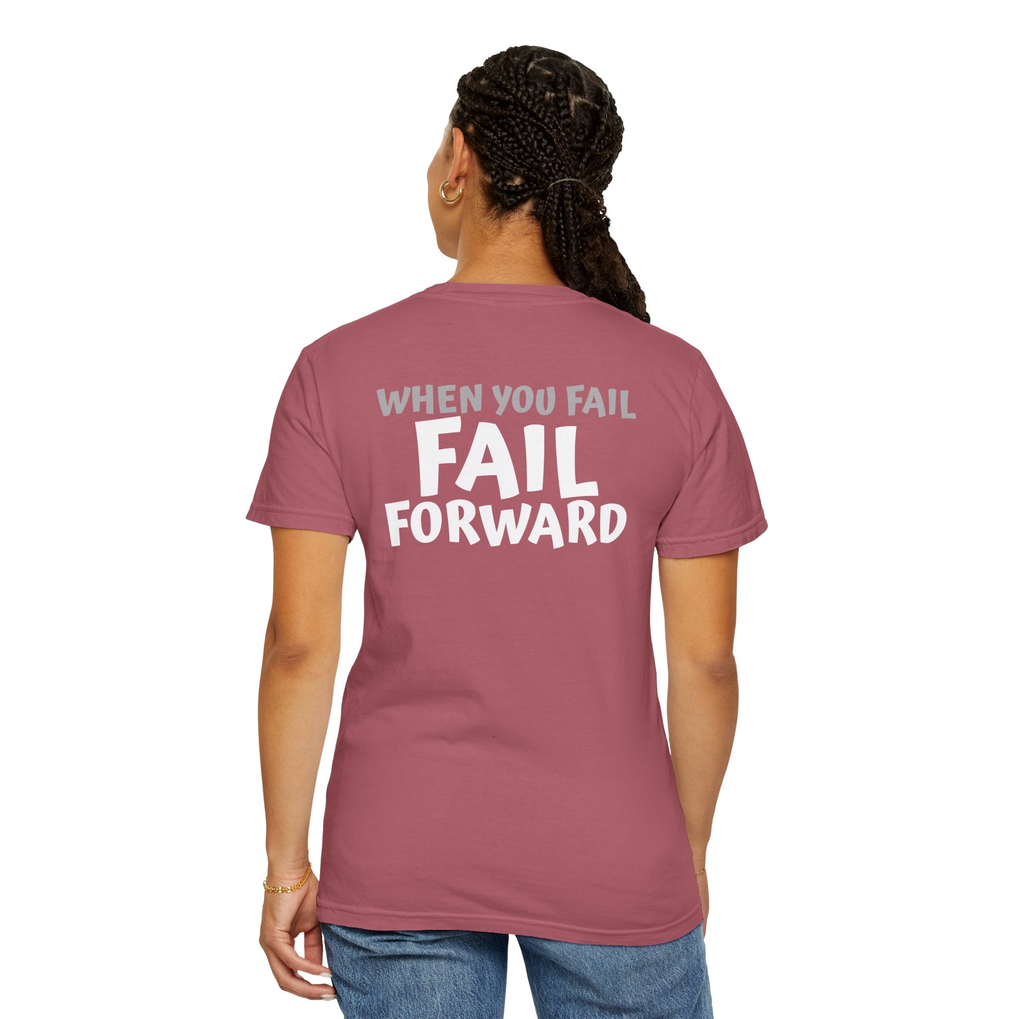 91 - Outcome Leadership- Fail Forward - Multi Color T-Shirt — Minimal Logo Tee for Leaders & Coaches