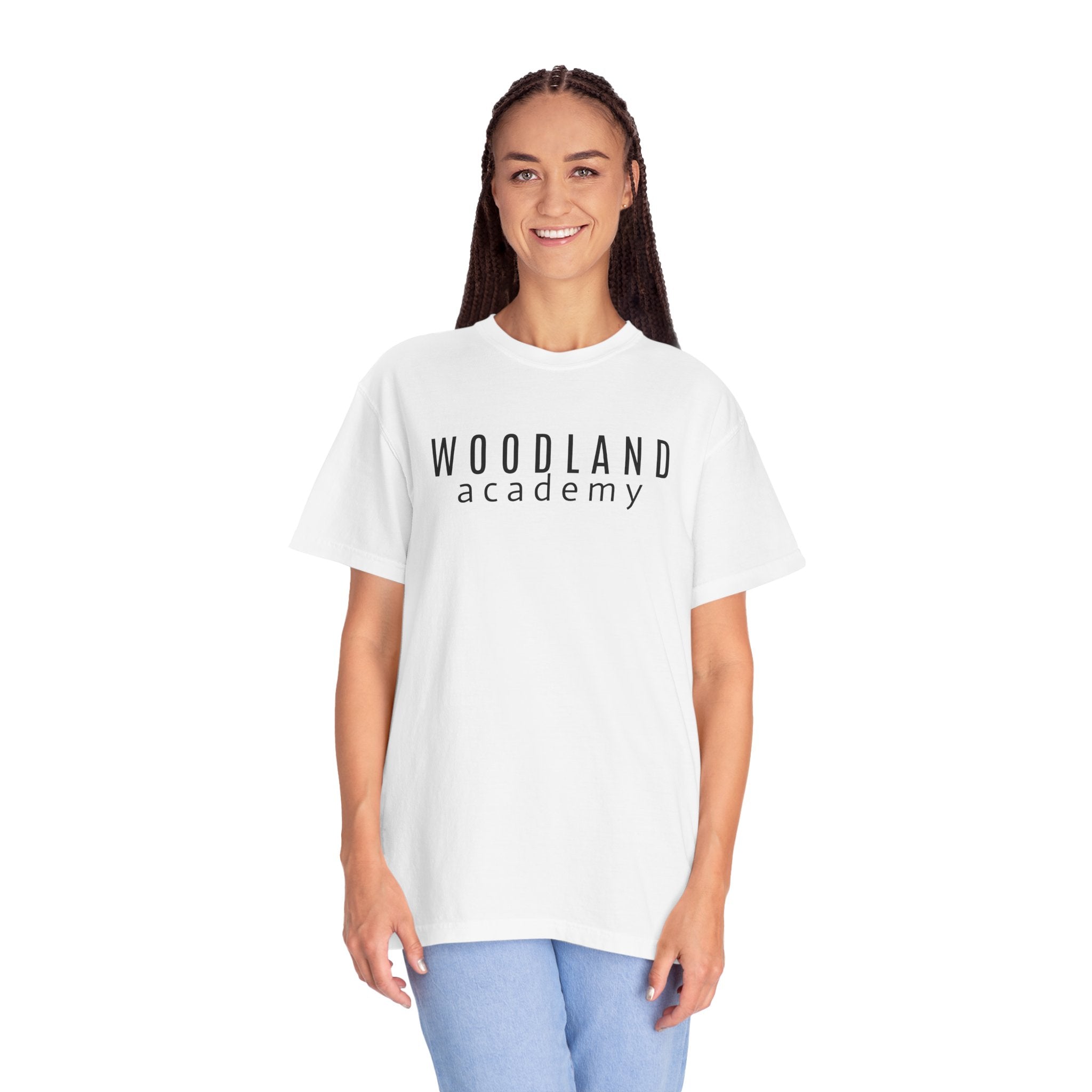 11 - Woodland Academy Oversized Wildcat Multi Color T-Shirt — Minimal Logo Tee for Leaders & Coaches