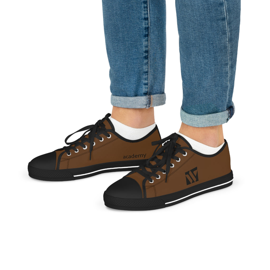 4 - Woodland Academy Men's Low Top Sneakers — Casual Brown Canvas Low-Top Shoes