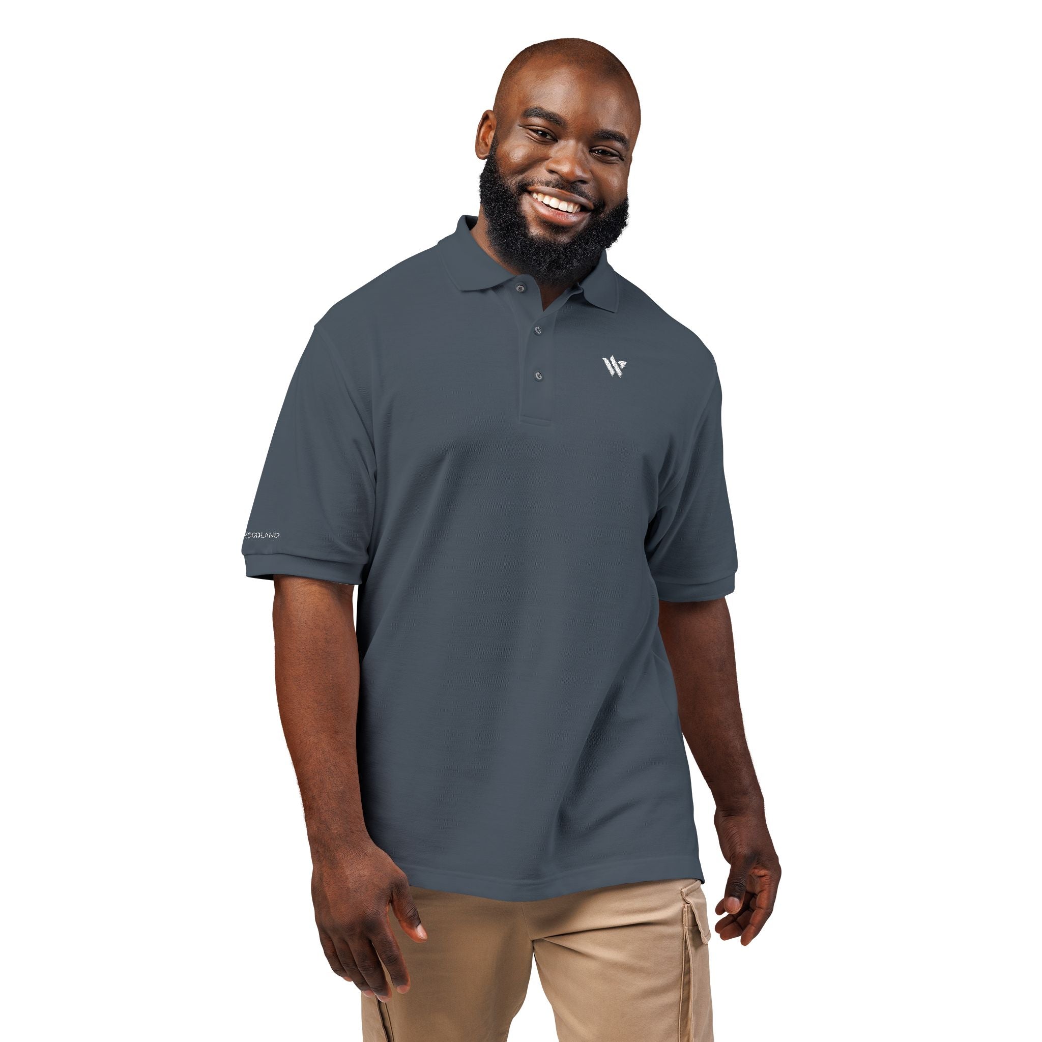114 - Woodland Embroidered Multi Color Classic Polo Shirt — Small Chest Crest Logo
