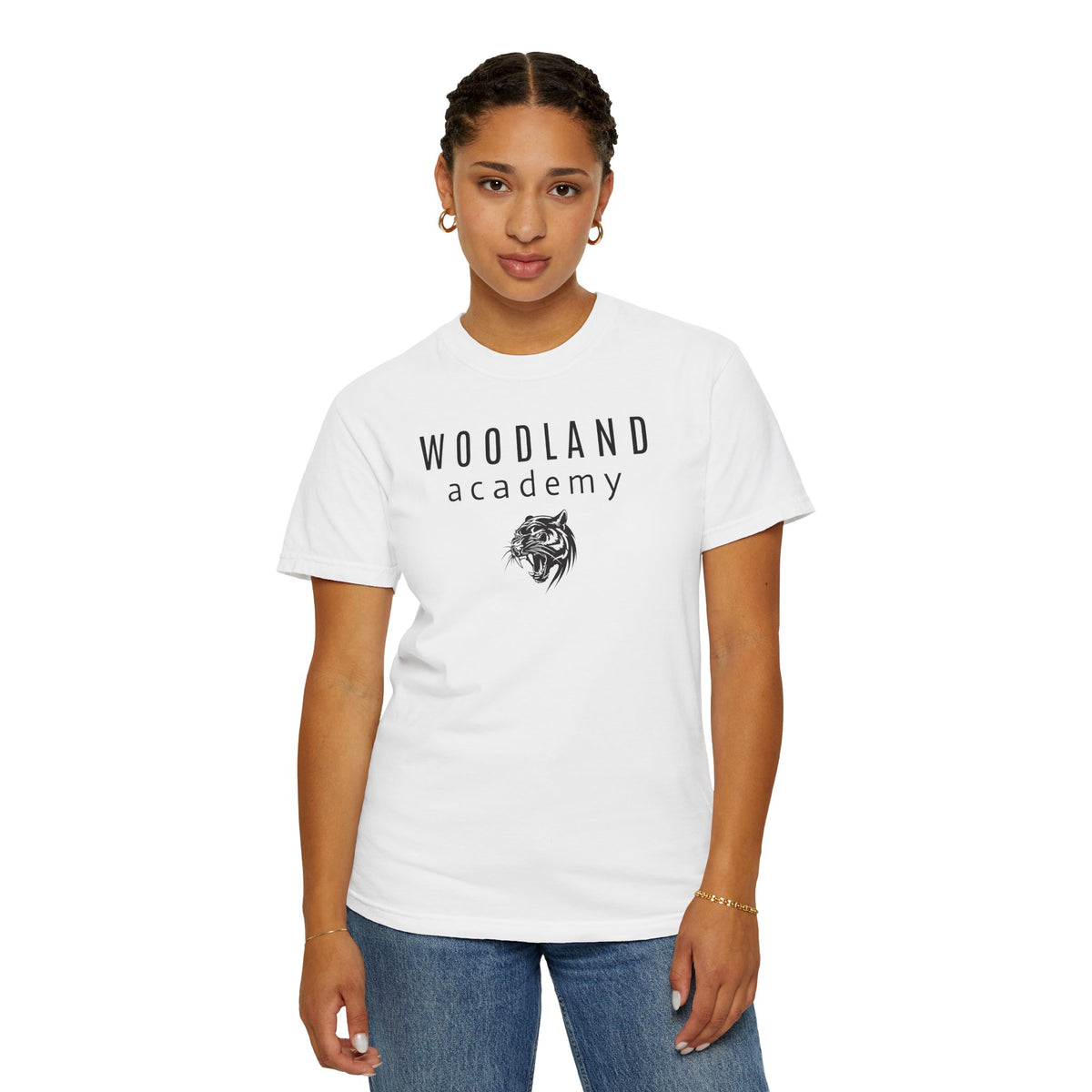 11 - Woodland Academy Multi Color Shirts Wildcat Logo  — Minimal Logo Tee for Leaders & Coaches