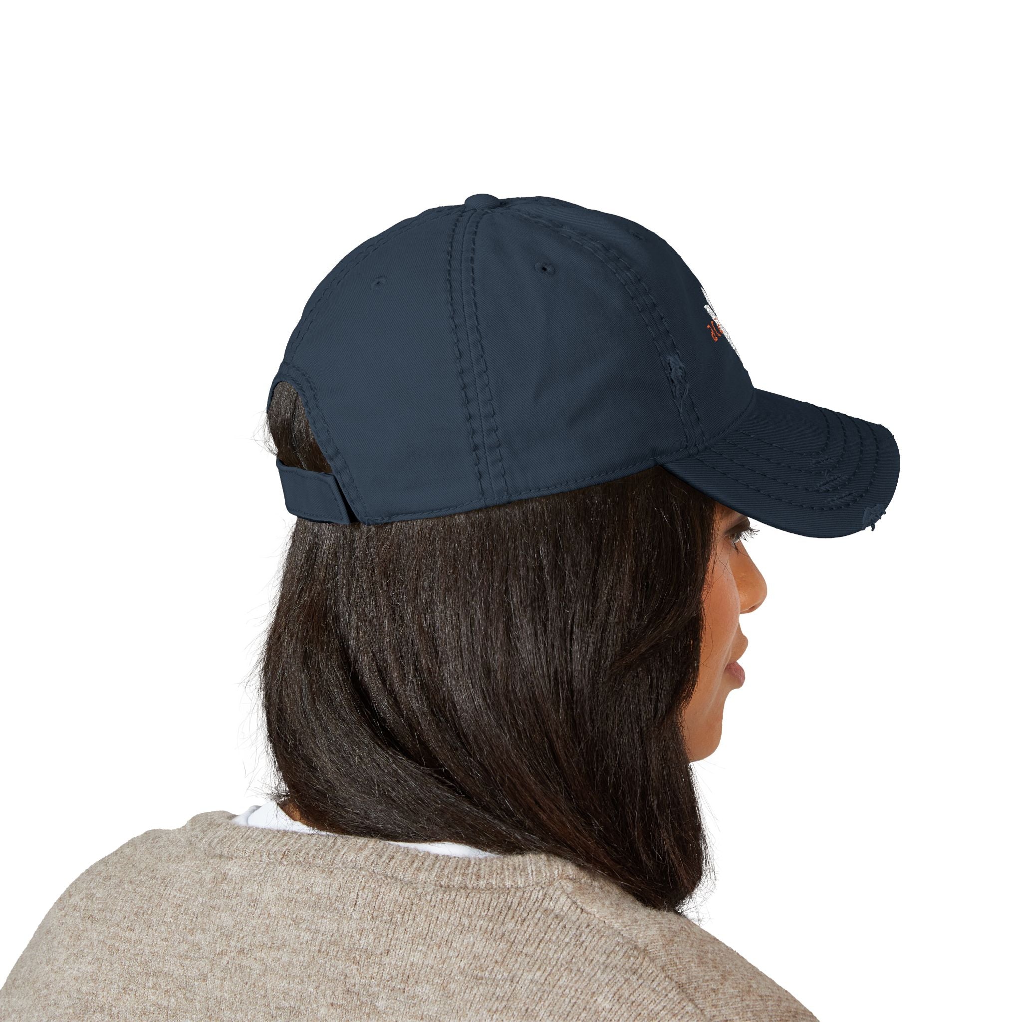 3 - Woodland Academy Embroidered Distressed Multi Color Dad Hat – Minimal White Logo Baseball Cap