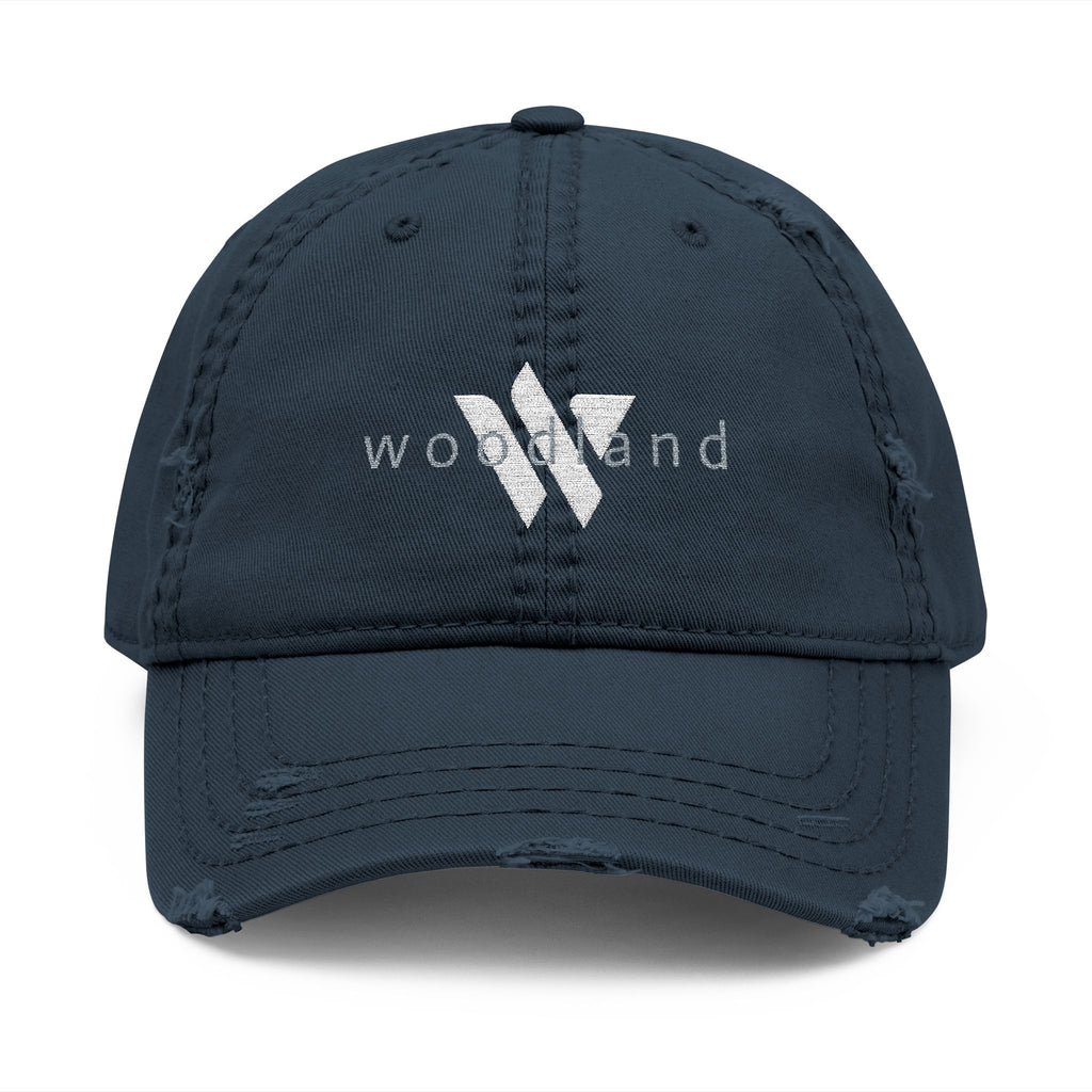3 - Woodland Embroidered Distressed Multi Color Dad Hat – Minimal White Logo Baseball Cap