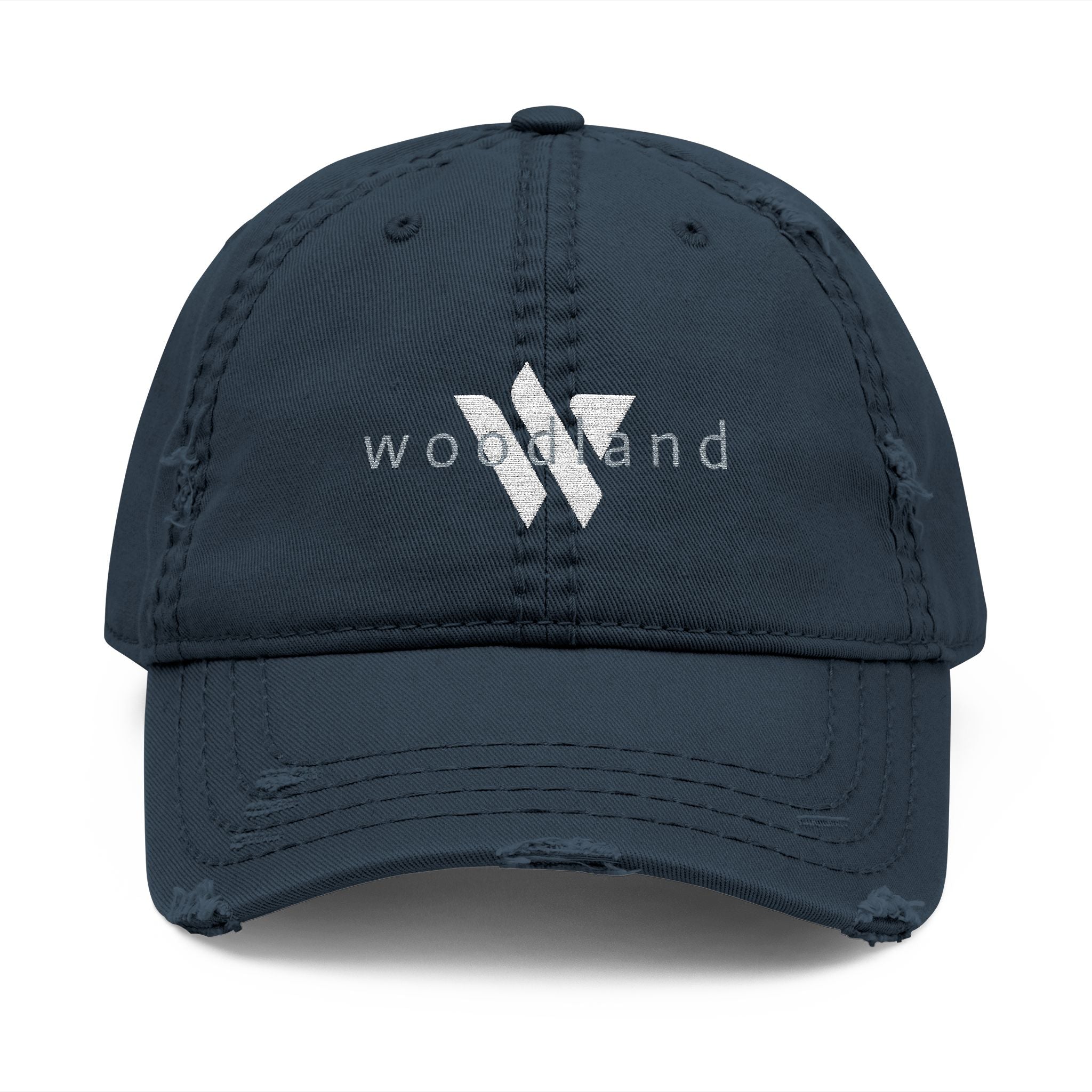 3 - Woodland Embroidered Distressed Multi Color Dad Hat – Minimal White Logo Baseball Cap