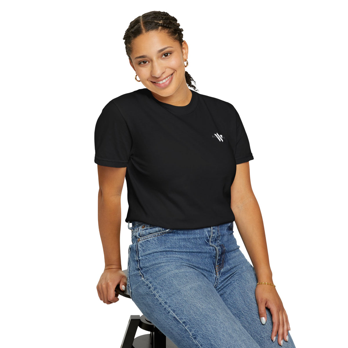 11 - Woodland Academy Black T-Shirt — Minimal Logo Tee for Leaders & Coaches