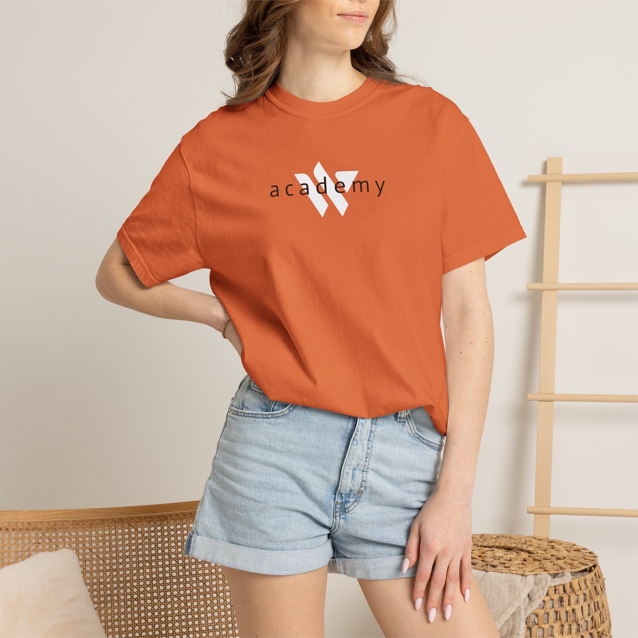 11 - Woodland Academy Burnt Orange Multi Color T-Shirt — Minimal Logo Tee for Leaders & Coaches
