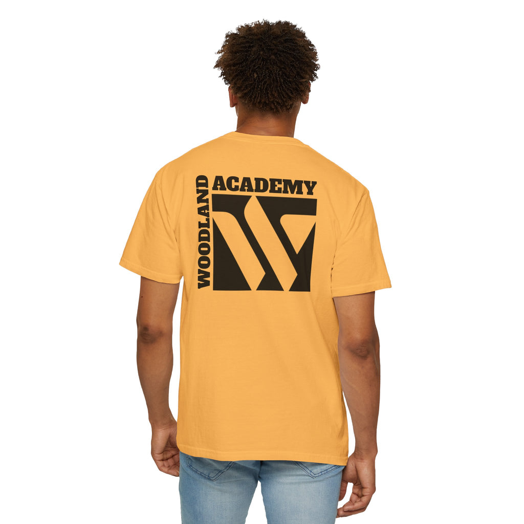 11 - Woodland Academy Graphic Multi Color T-Shirt — Minimal Logo Tee for Leaders & Coaches