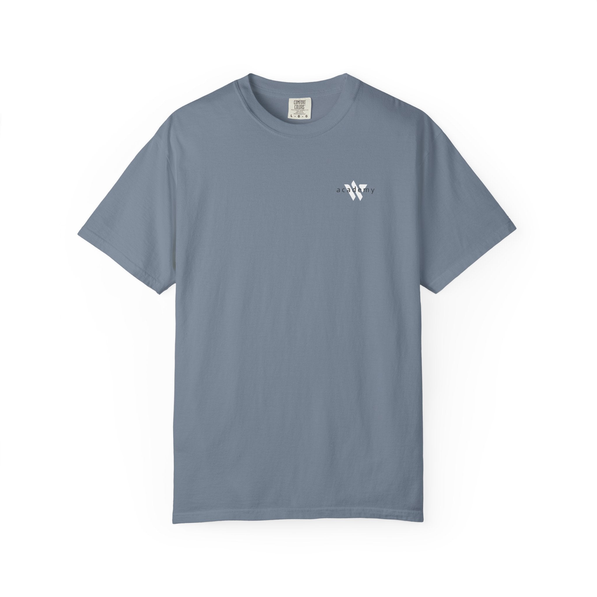 11 - Woodland Academy Multi Color T-Shirt — Minimal Logo Tee for Leaders & Coaches