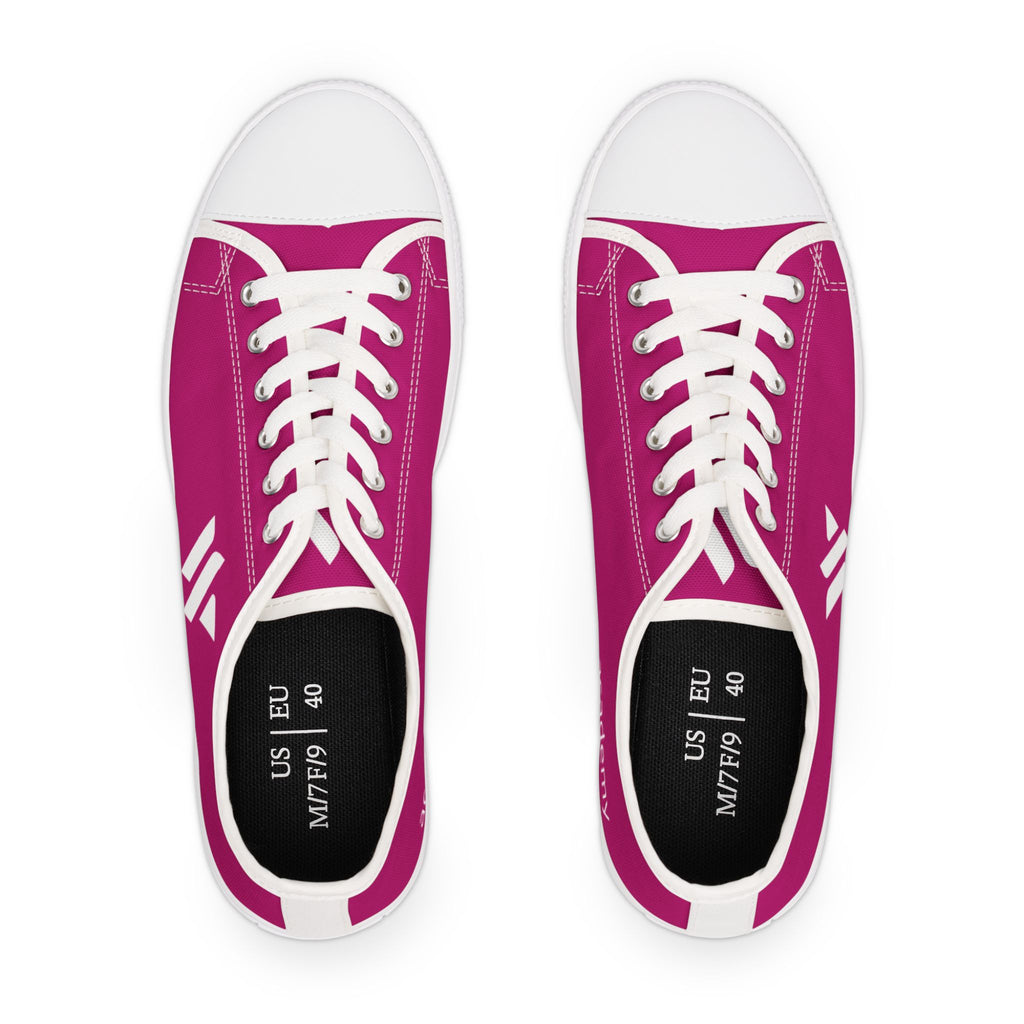 4 - Women's Low Top Sneakers — Minimal White Canvas Shoes with 'academy' Script Accent