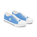 4 - Women's Low Top Sneakers — Minimal White Canvas Shoes with 'academy' Script Accent