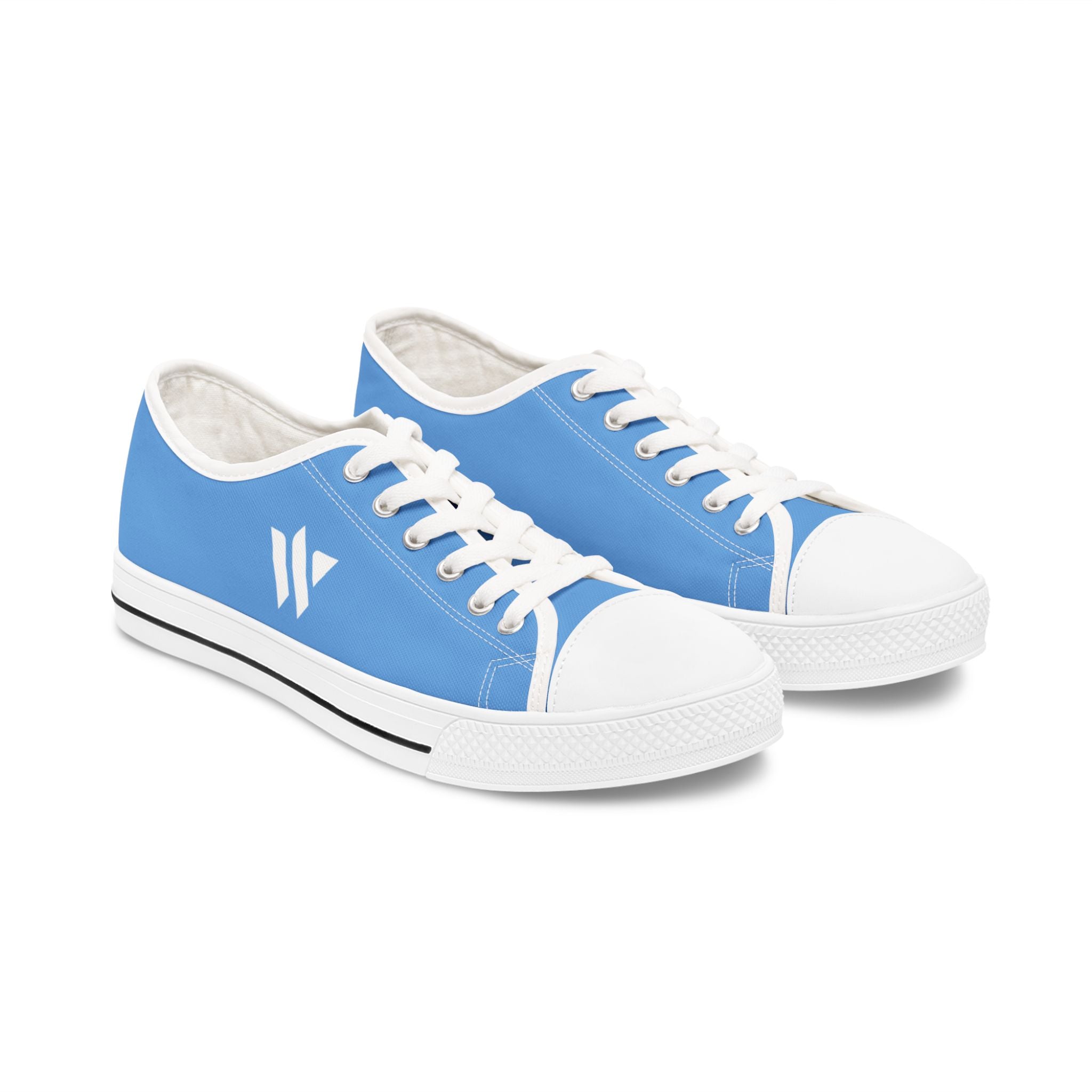 4 - Women's Low Top Sneakers — Minimal White Canvas Shoes with 'academy' Script Accent