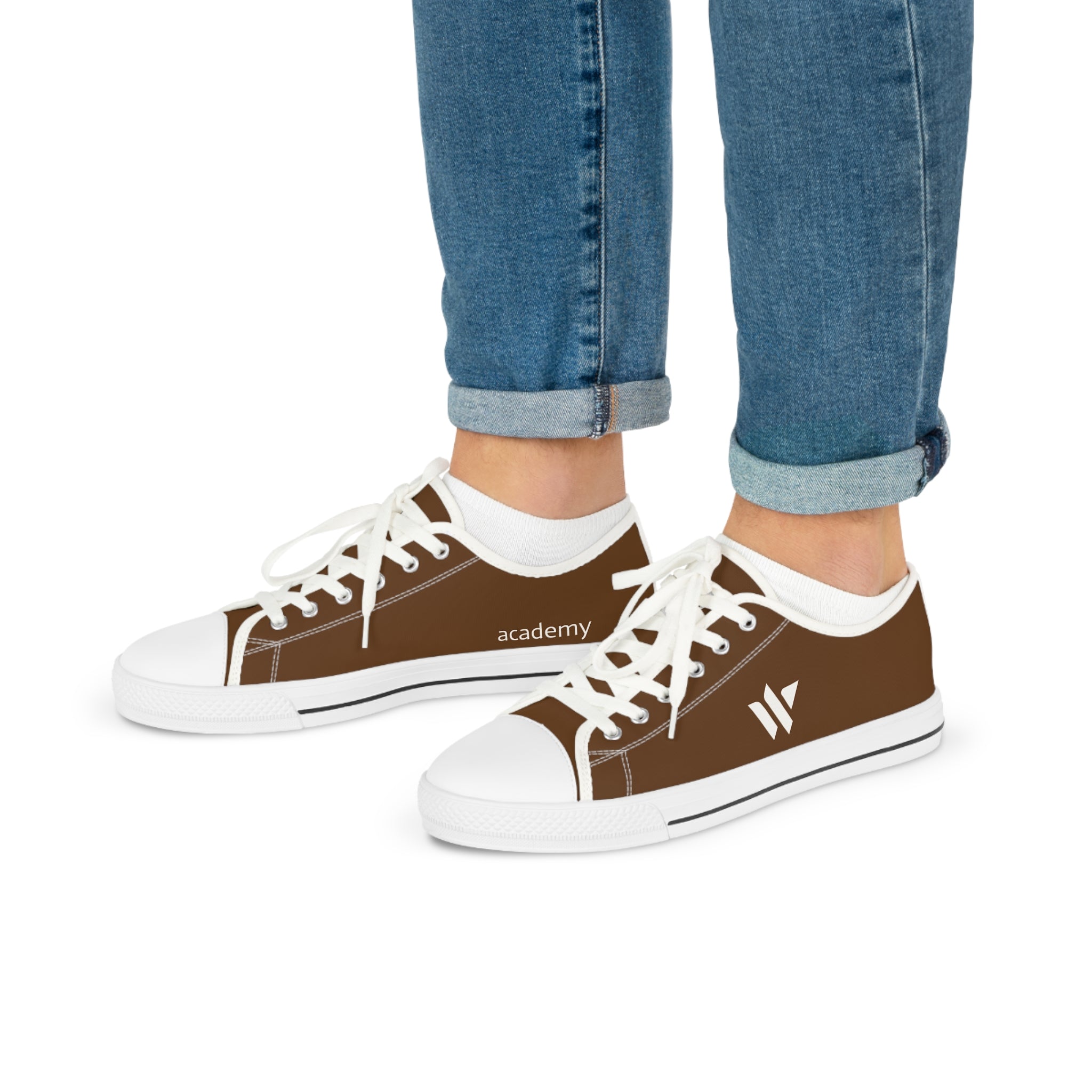 4 - Woodland Academy Men's Low Top Sneakers — Casual Brown Canvas Low-Top Shoes