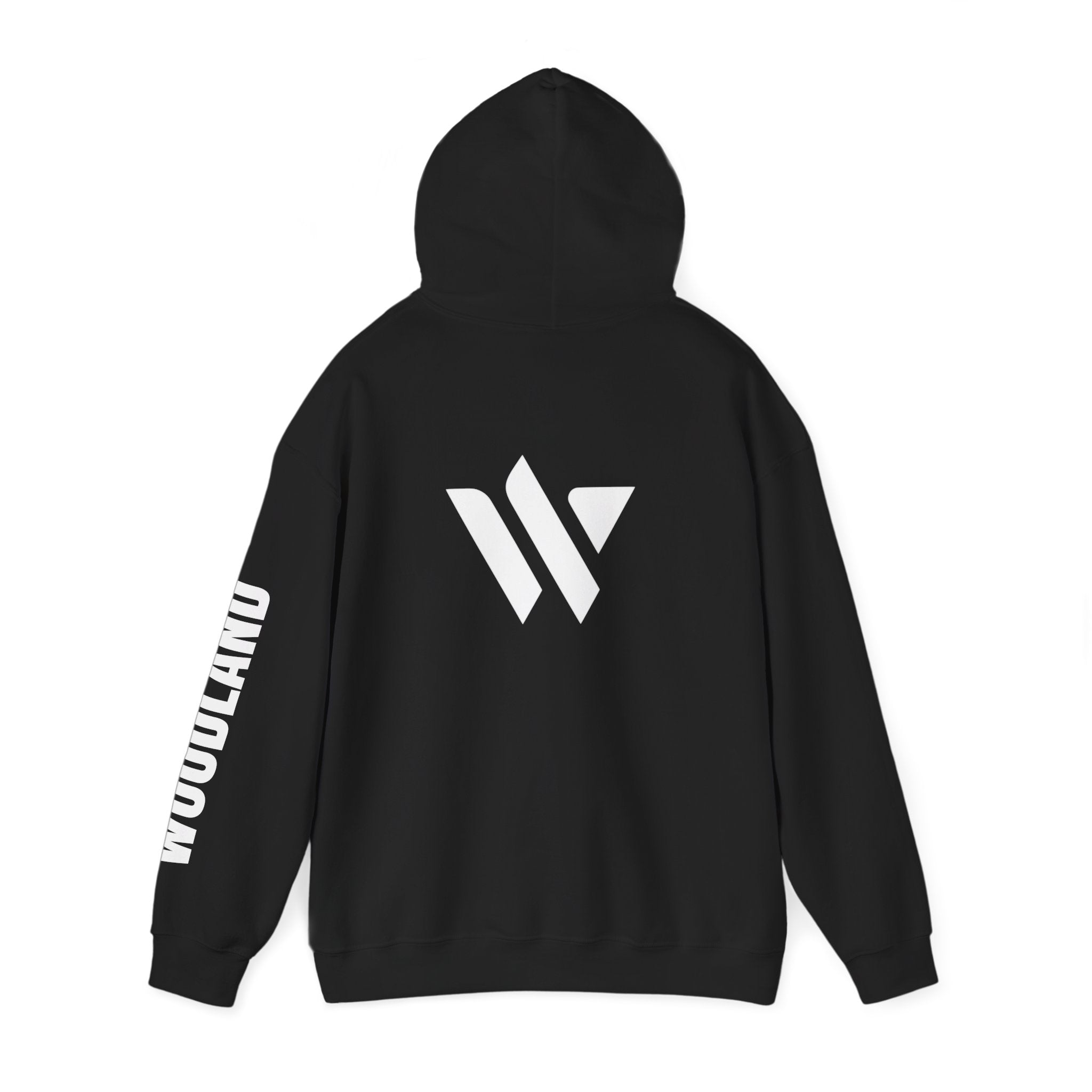 16 - Academy Printed Logo Multi Colors Hoodie — Woodland Sleeve Graphic Hooded Sweatshirt