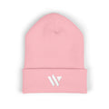 31 - Woodland Multi Colors Embroidered Classic Cuffed Beanie — Yellow Minimal Logo Winter Hat