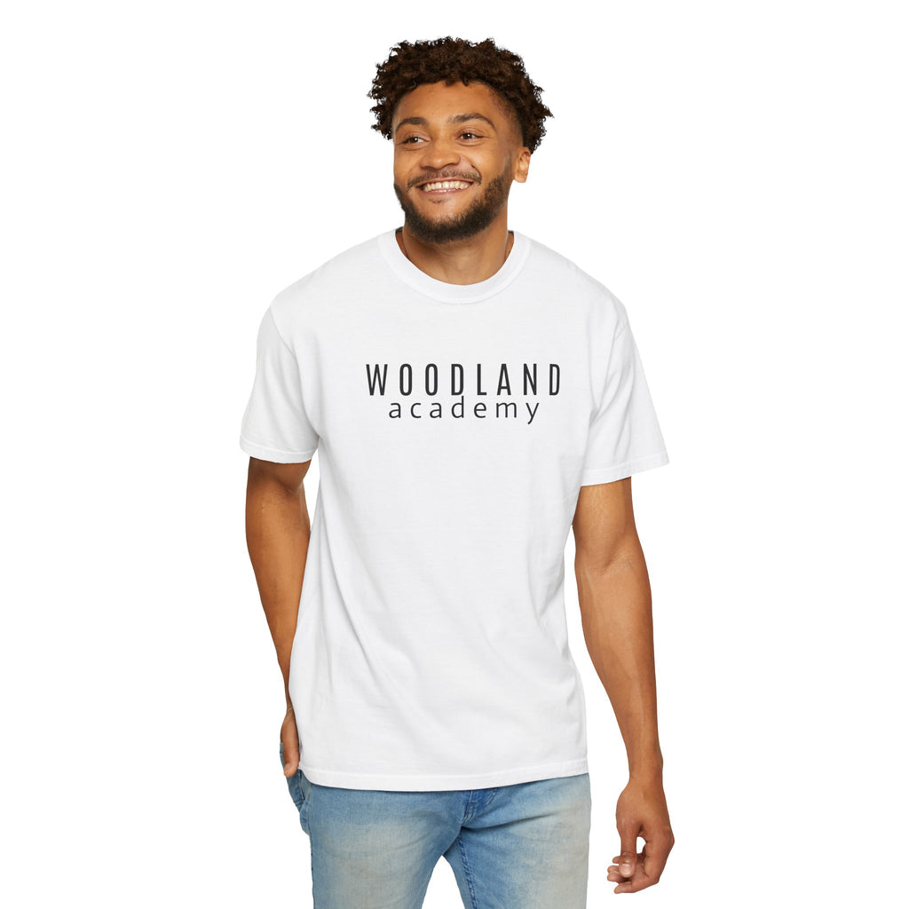 11 - Woodland Academy Oversized Wildcat Multi Color T-Shirt — Minimal Logo Tee for Leaders & Coaches