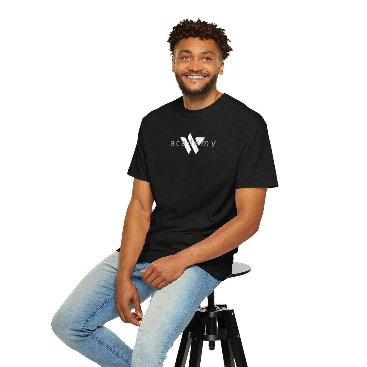 11 - Woodland Academy Black T-Shirt — Minimal Logo Tee for Leaders & Coaches